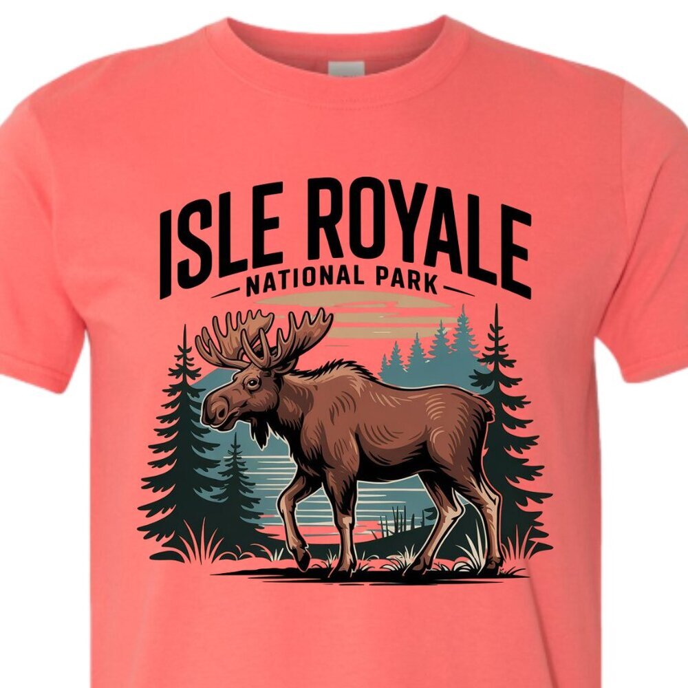 Isle Royale National Park T-Shirt Moose Nature Hiking Outdoors